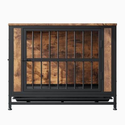 Dog Crate Furniture Wooden Dog Crate Table Rustic Brown