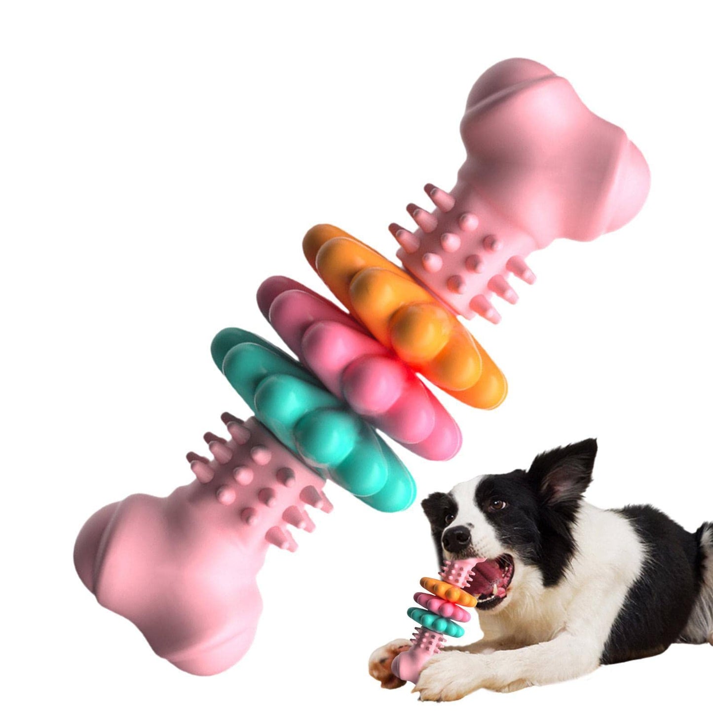 Dog Chew Toy Bone Type Indestructible TPR Teeth Cleaning