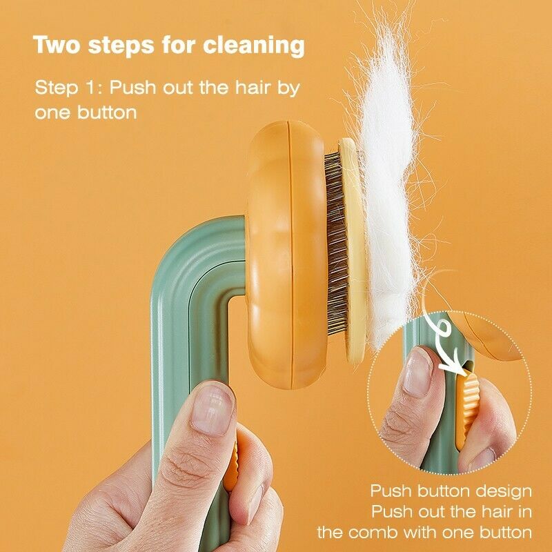 Pet Pumpkin Brush Self Cleaning Slicker Grooming Brush for Dogs