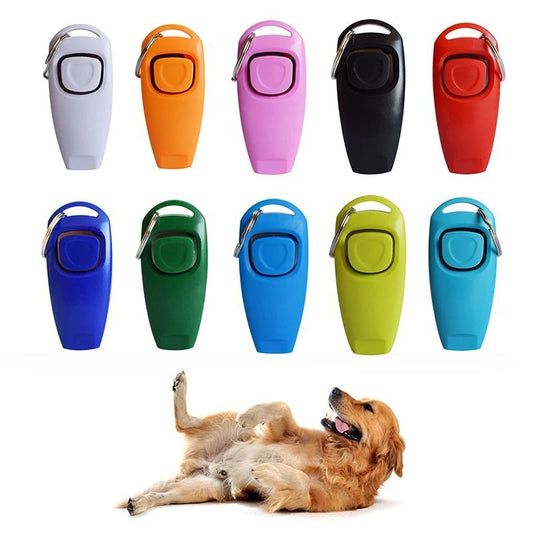 Combo Dog Clicker Whistle Training Pet Clicker with Key Ring