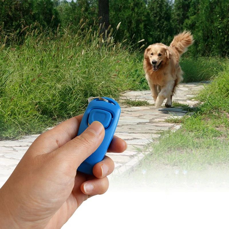 Combo Dog Clicker Whistle Training Pet Clicker with Key Ring