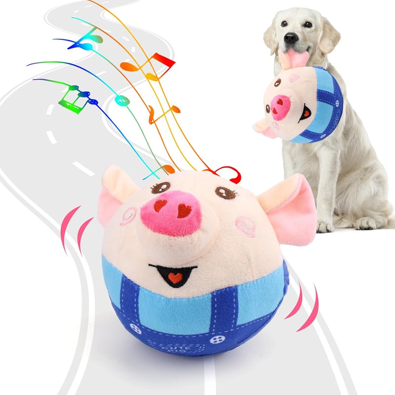 Dog Plush Piglet Toy Electric Jumping Singing USB Rechargeable