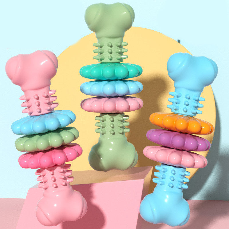 Dog Chew Toy Bone Type Indestructible TPR Teeth Cleaning