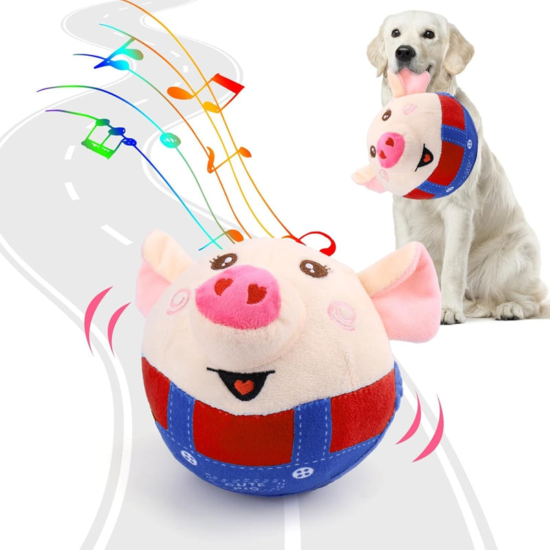 Dog Plush Piglet Toy Electric Jumping Singing USB Rechargeable