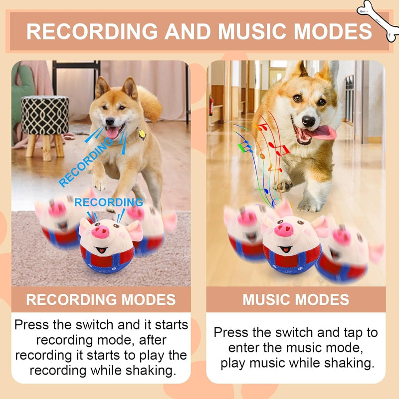 Dog Plush Piglet Toy Electric Jumping Singing USB Rechargeable