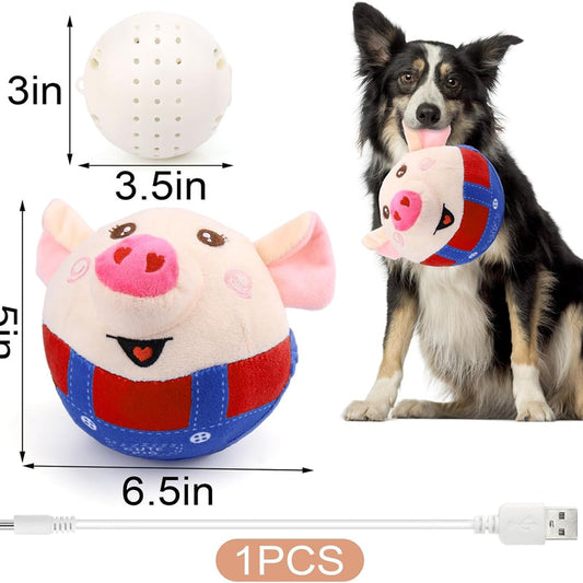 Dog Plush Piglet Toy Electric Jumping Singing USB Rechargeable