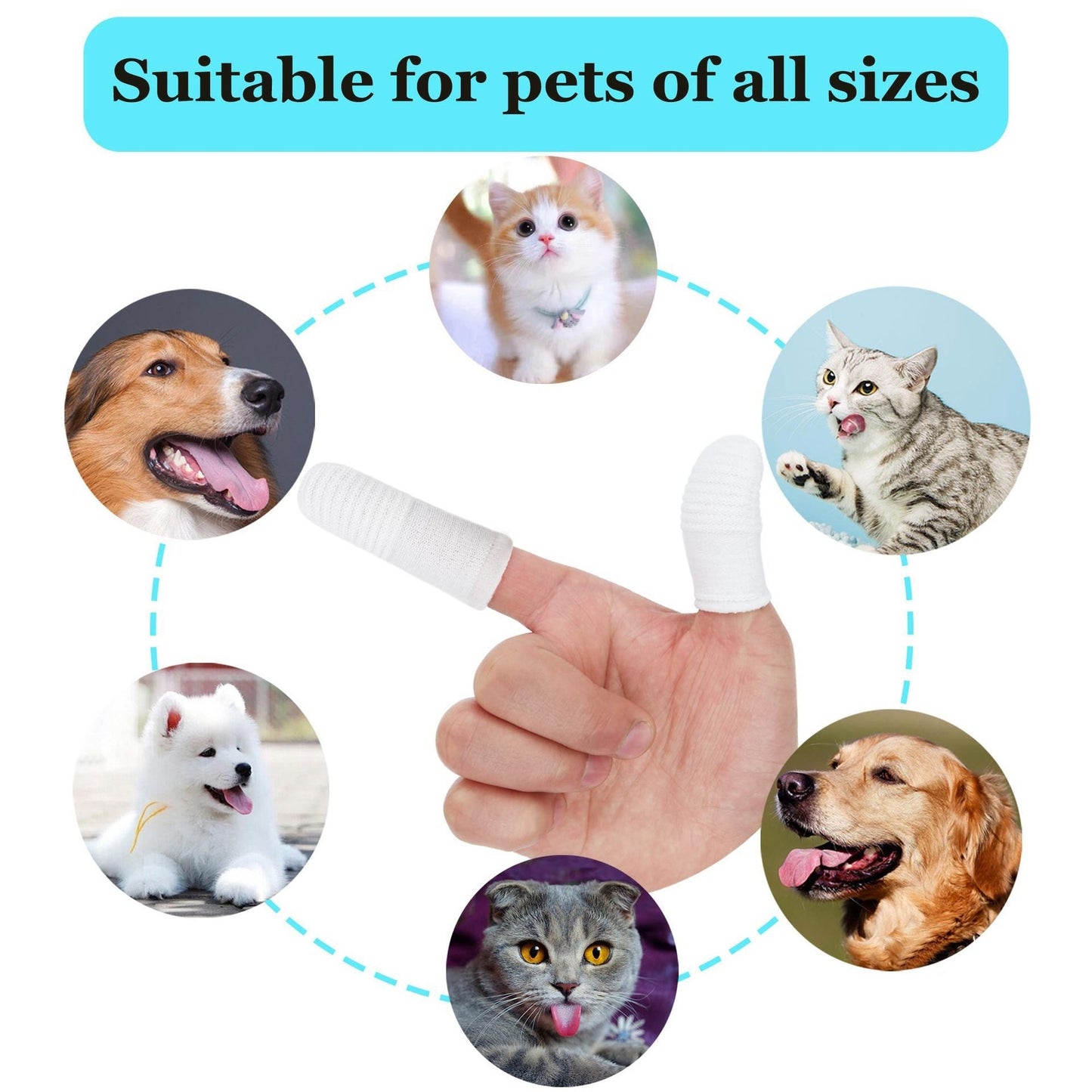 Pet Finger Toothbrush for Dogs and Cats Oral Care