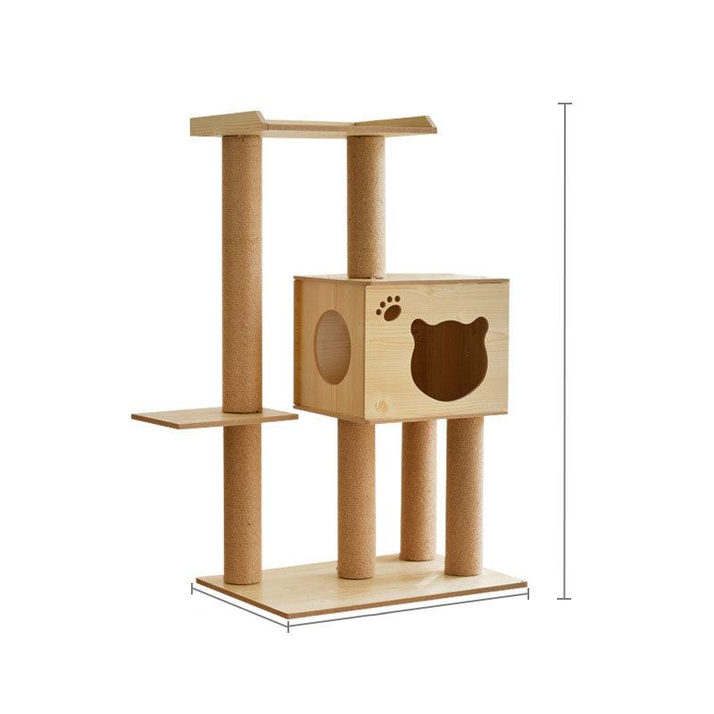 Space Capsule Cat Crawl Nest With Scratching Board - Wooden Pet Toy And Supplies