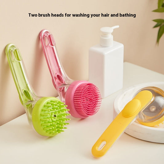 Pet Grooming Bath Brush Long Handle Cleaning Comb for Dogs