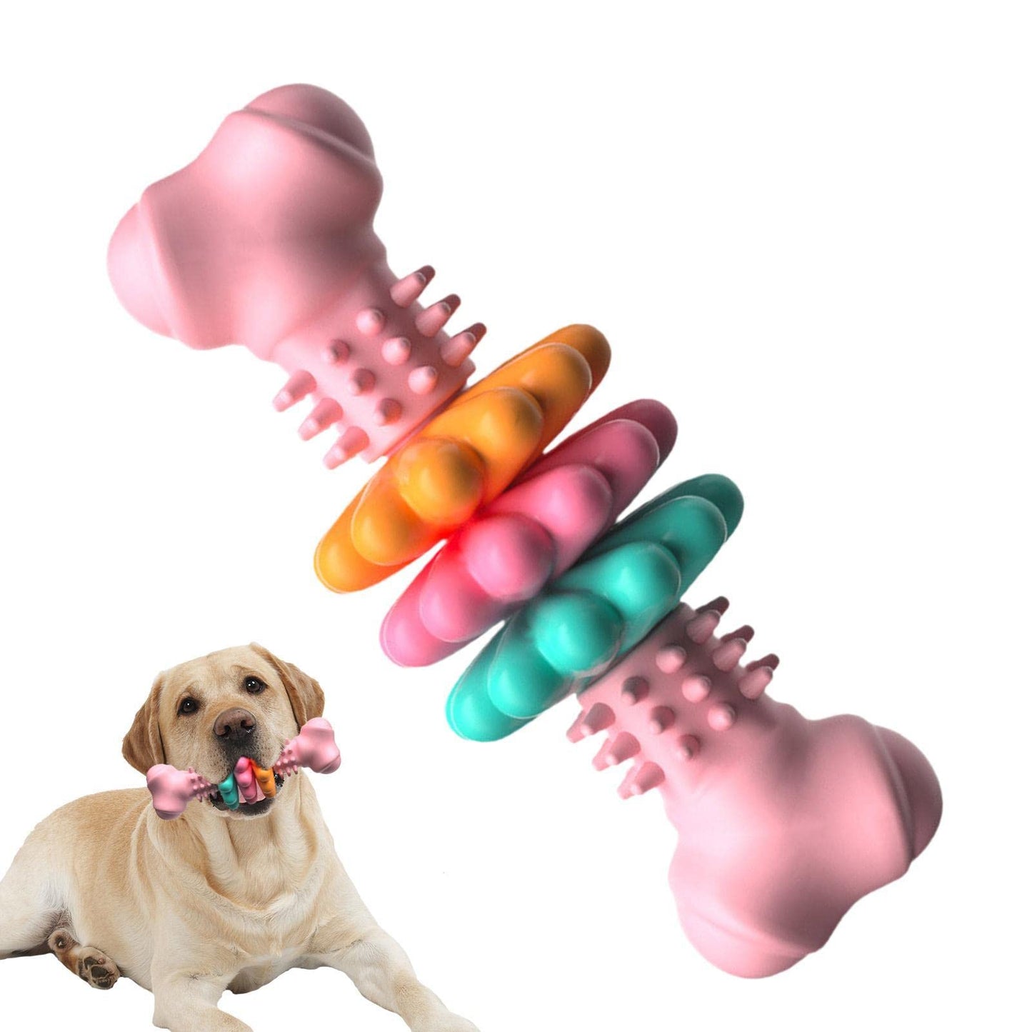 Dog Chew Toy Bone Type Indestructible TPR Teeth Cleaning