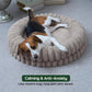 Luxury Donut Dog Bed Orthopedic Calming Round Washable Bed