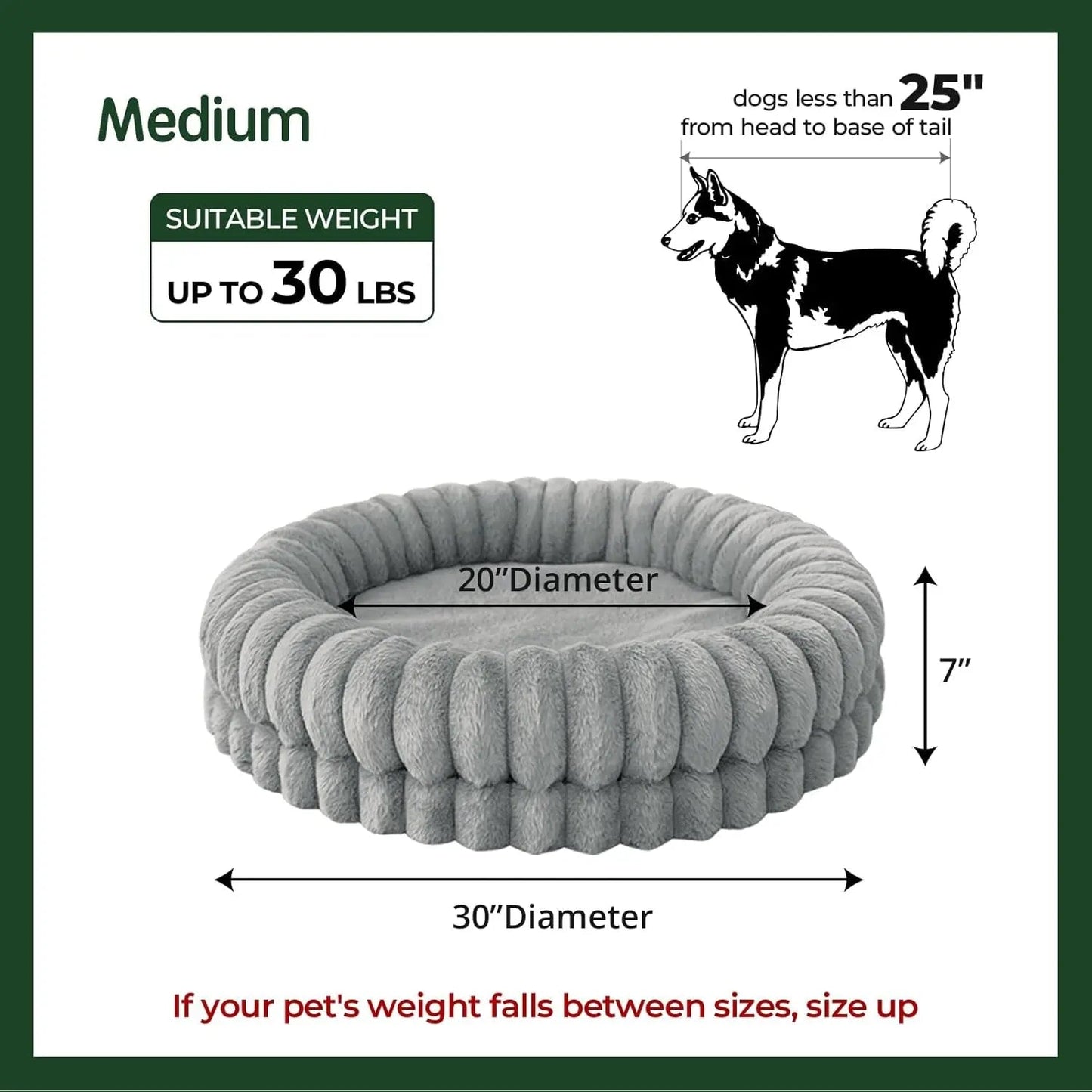 Luxury Donut Dog Bed Orthopedic Calming Round Washable Bed