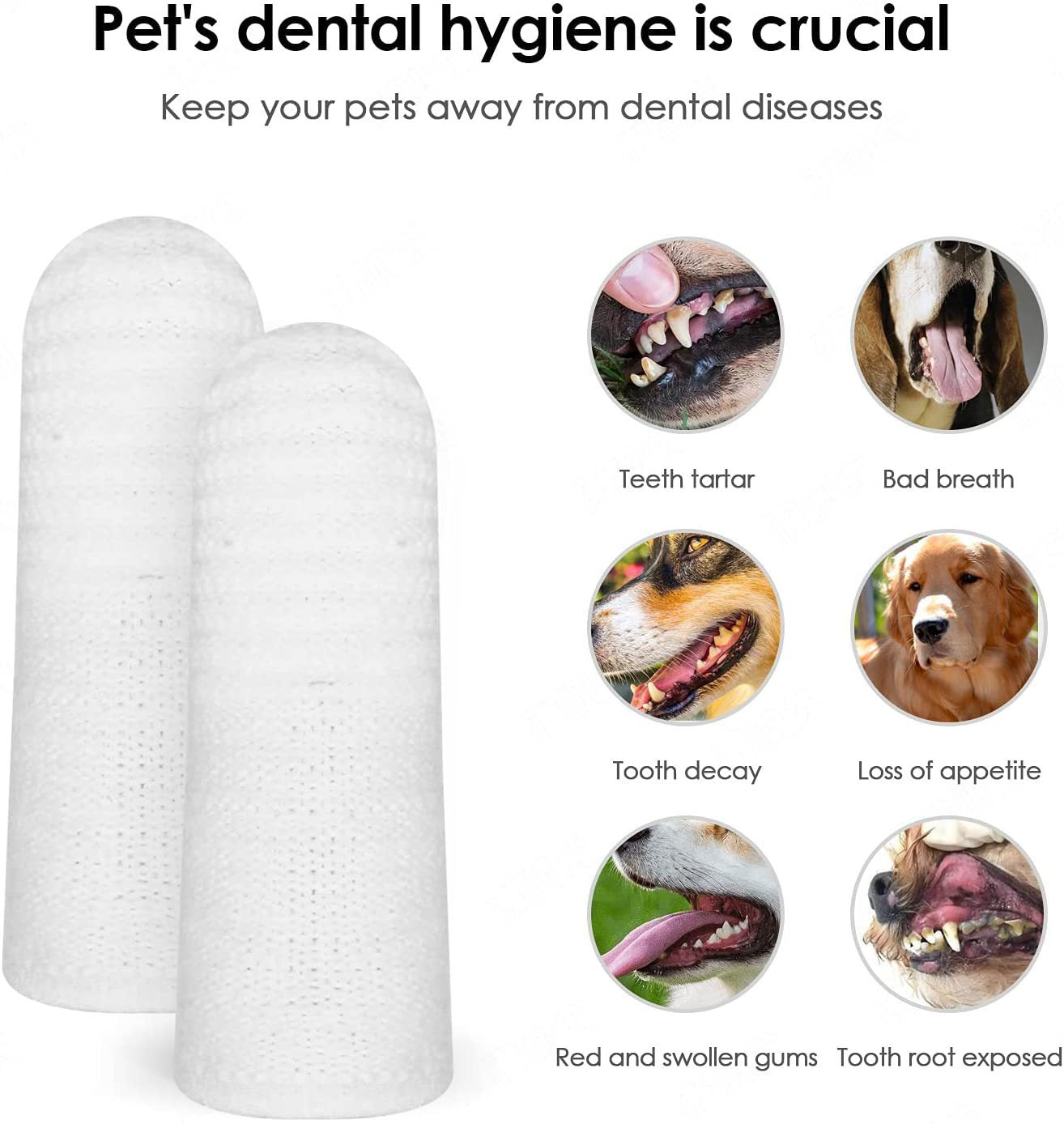 Pet Finger Toothbrush for Dogs and Cats Oral Care