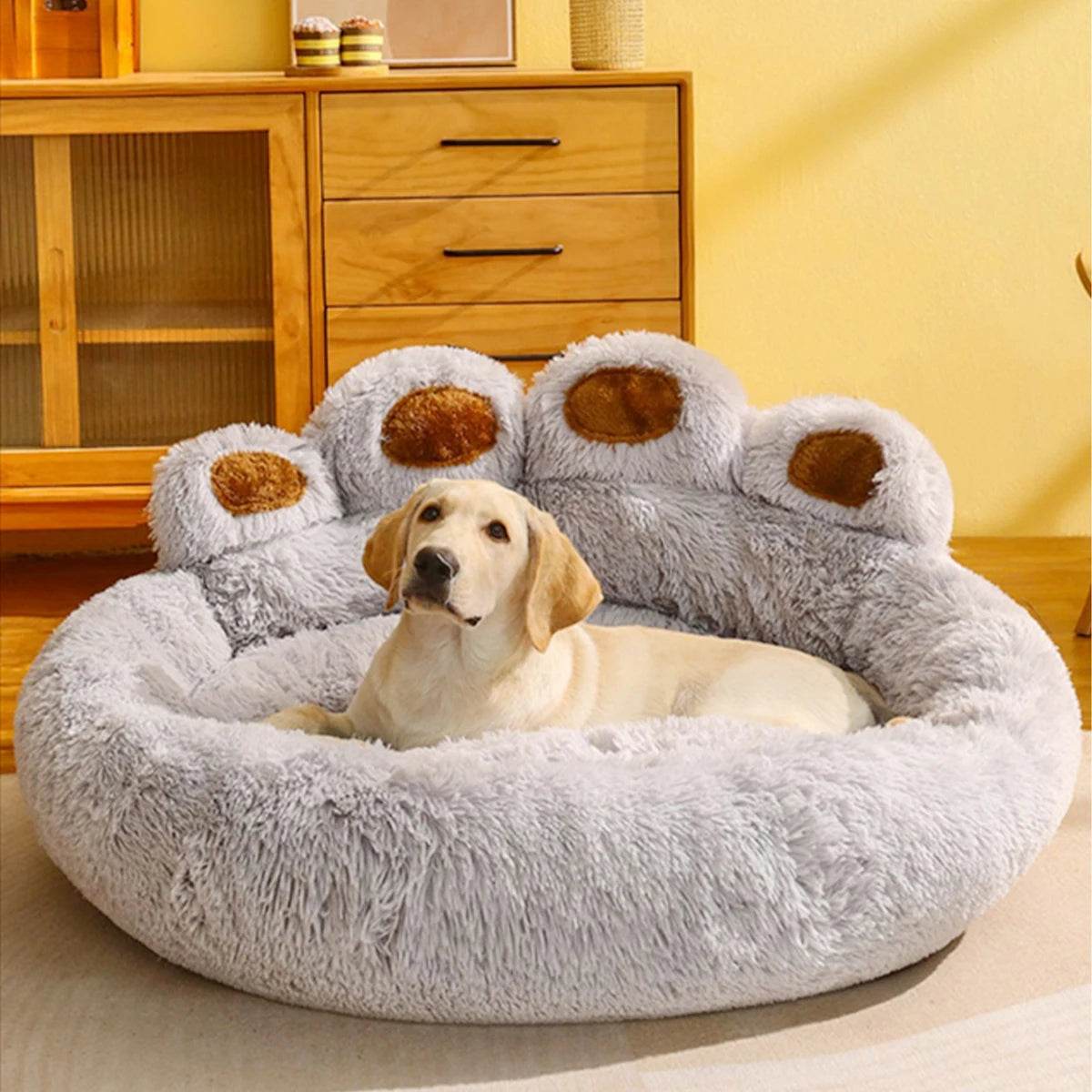 Big Paw Plush Pet Sofa Bed Washable Calming Raised Edges