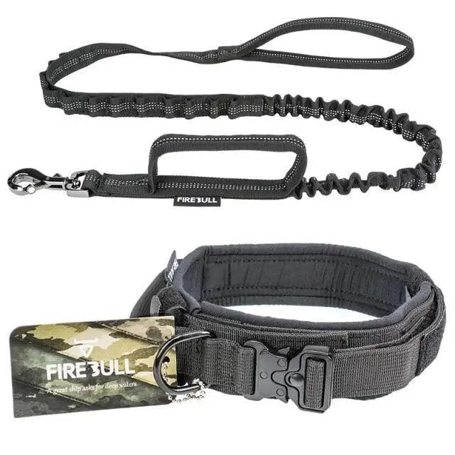 Adjustable Military Nylon Dog Collar Leash Set Durable Training