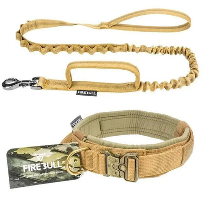 Adjustable Military Nylon Dog Collar Leash Set Durable Training