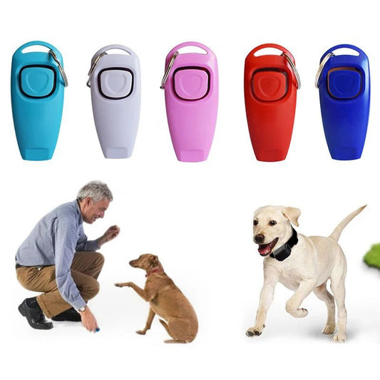 Combo Dog Clicker Whistle Training Pet Clicker with Key Ring