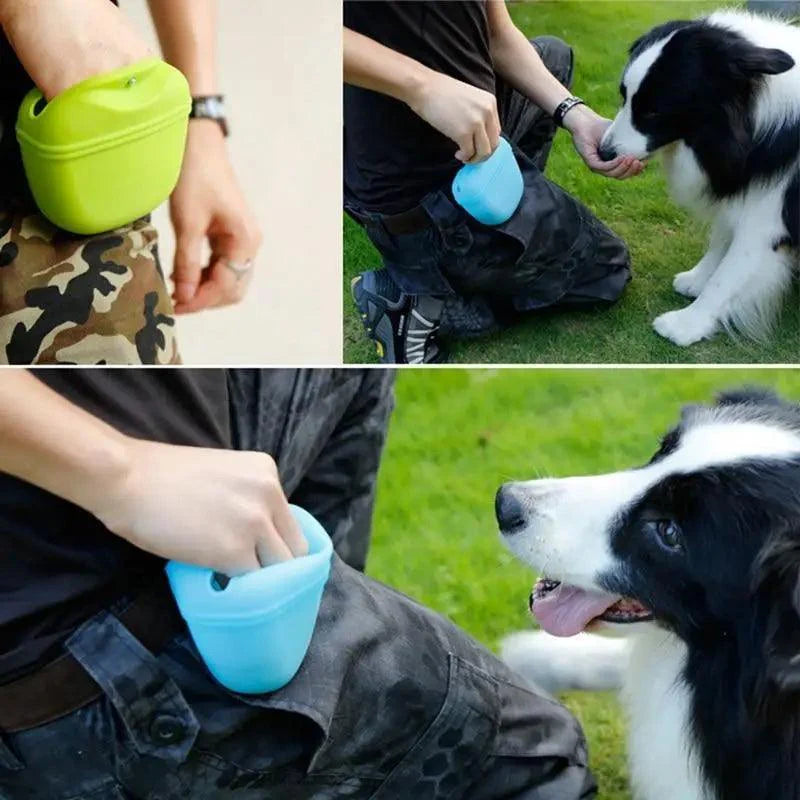 Portable Dog Training Treat Pouch with Clip Outdoor Waist Bag